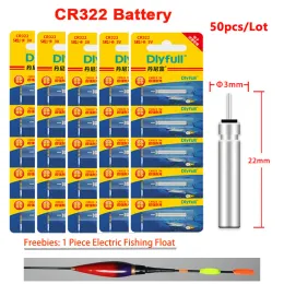 Finders WLPFishing 50pcs/lotto CR322 Fare a batteria galleggiante da pesca da 3 V PIN CELLE DI LITITIO CELLE NOTTE ELETTRICA PERCHIO PER LIGHT