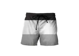 Novas calças de praia com impressão digital 3D de bloqueio de cores masculinas para primavera e verão casual capris soltos shorts contrastantes