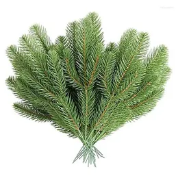 Decorative Flowers Wreaths 30Pcs Artificial Pine Branches Green Plants Needles Diy Accessories For Garland Wreath Christmas And Home G Otgb7