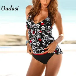 ملابس السباحة Deep v Biquini Famale 2022 New Floral Print 2 قطعتين بيكيني مجموعة مثير لدفع Paddad Swimsuit Summer بالإضافة إلى حجم XXXL Beachwear