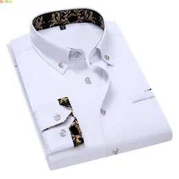 Mens Clothing Arrival Men Shirt Fashion Causal Long Sleeved Male Dress Social Business Cotton Shirt Soft Weeding White Shirts 240223