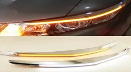 1 Pair Car Headlight Decoration Yellow Turn Signal 12V DRL LED Daytime Running Light For Honda Civic 2011 2012 2013 2014 20152740583