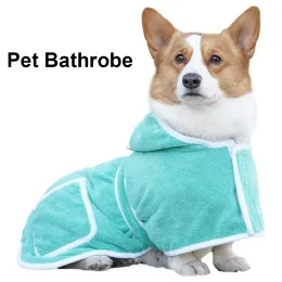 Towels Dog Bathrobe Super Absorbent Pet Bath Towel Pajamas Coat Outfit Poodle Bichon French Bulldog Corgi Big Large Medium Dog Costume