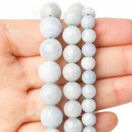 6/8/10mm AAA Celestite Pärlor naturliga sten runda lösa distanspärlor för smycken som gör DIY gåva charms armband tillbehör 15 240220