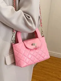 Simpulla borsetta Rhombus Catena da donna Borsa da donna Korean Fashion Gara Gassa Small Borse quadrate