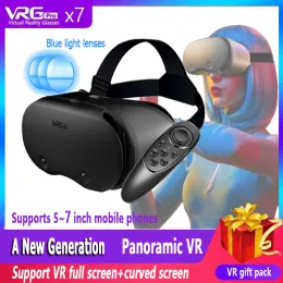 デバイスVRG Pro X7 3Dヘルメット仮想現実VRメガネスマートフォンレンズとコントローラーヘッドフォン5〜7インチの青色光メガネ