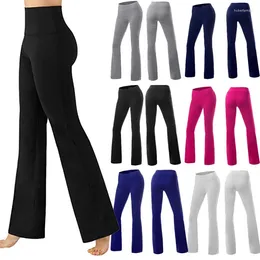 Kobiety Pants Yoga Running Fitness Jogging szeroka noga Slim Solid Long Autumn Casual Flare