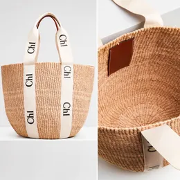 Designer Woody Raffias Straw Beach bag summer weave basket Luxury handbag Womens mens Clutch Bag Cross Body Totes shop Vintage travel luggage vacation Shoulder Bags