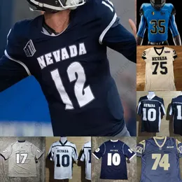 Custom Nevada Wolf Pack Football 16 Малик Генри 2 Девонте Ли 25 Эйвери Морроу 19 Коул Тернер 1 Мелкуан Стовалл 33 Брэндон Маршалл Джерси Колледж NCAA мужчины женщины молодежь