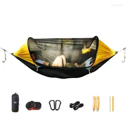 Camp Furniture 1-2 Person Portable Outdoor Camping Hammock With Mosquito Net High Strength Parachute - Fabric Hanging Bed Sleeping Swing