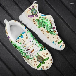 Buty swobodne Ocean Tortoise Women Outdoor Footear Cartoon Animals Flats Buts Marka konfigurowalna trampki lekkie