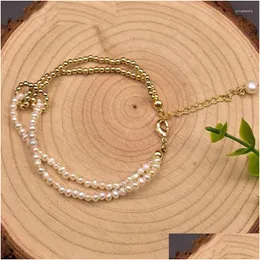 Łańcuch Bracelets luksusowe naturalne perły słodkowodne bransoletka bransoletka regulowana dla kobiet prezenty imprezowe vintage biżuteria akcesoria OTPMU