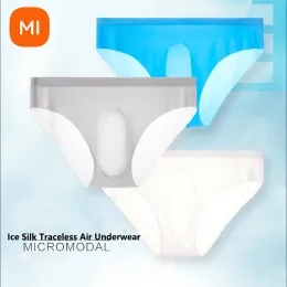 Controllo xiaomi norma mijia 3 pezzi Xiaomi Ice Silk senza soluzione di continuità sexy trasparente asciugatura rapida 3D ultrasottile slip da uomo UnderBoxer Mutandine