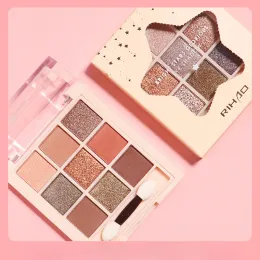 Shadow Nine Palace Grid Pearl Matte Nine Color Eyeshadow Palette Fresh Netflix Super Fire Fruit Palette Milk Tea Color Kawaii Makeup