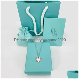 Coppia di designer di lusso Collana a forma di cuore da 19 mm Collana da donna in acciaio inossidabile con ciondolo moda Il collo Regalo di San Valentino per donna Accesso Dhh8L