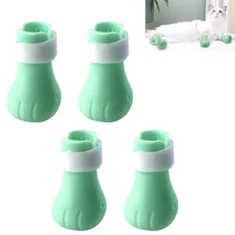Cat Costumes 4pcs Pet Claw Covers Anti-scratch Adjustable Food Grade Silicone Boot Foot Cover Bath Supplies