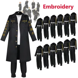 Anime Tokyo Revengers Costume Cosplay Ricamo Cappotto Mikey Sano Manjiro Draken Chifuyu Matsuno Manji Gang Uniforme 240229