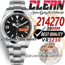 214270 39mm VR3132 Outomatic Mens Watch Clean Factory CF مصقولة مدي علامات العصي الأسود السود