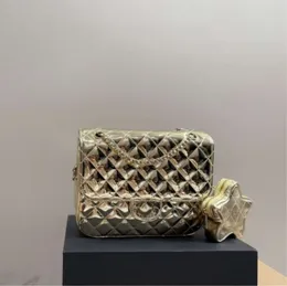 حقيبة مصممة فاخرة CC Binary Star Chain Mini Handbag Messenger Womens الكتف جودة الجلود Crossbody معطف من الطلاء Diad Gold Silver26ess