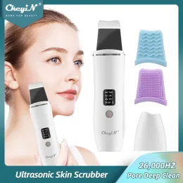 Instrument Ckeyin Ultrasonic Skin Scrubber Högfrekvens Vibration Ansiktslyftning Massager Face Pore Deep Cleaning Shovel Comedo Extractor