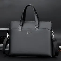 Backpack Business Men PU Leather Briefcase High Capacity Hand Tote Bag Office Man Shoulder Messenger Bag Business Laptop Bag