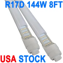 8Ft Led Shop Lights Fixture ,8 Feet 144W 8' Garage Light 96'' T8 Integrated LED Tube , Milky Cover Linkable Led Bulbs Garage Warehouse, Plug and Play for Schools crestech