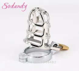 Sodandy Devices Mens Cage Metal Belt Penis Retretints Blocking Cock Pierścień CBT Zakrodkówka Sex Toys Y190527037989528