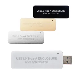 Boxs Einziehbarer Schalter USB 3.0 auf M.2 SATA SSD-Gehäuse USB 3.0 auf NGFF B-Schlüssel B+M-Schlüsseladapter M2 Mini Mobile tragbare Box