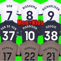 2023 2024 SPURS maglie da calcio MADDISON SON Camicia ROMERO KULUSEVSKI RICHARLISON KULUSEVSKI 23 24 VAN DE VEN JOHNSON Tottenham Football Top Uomo Sets