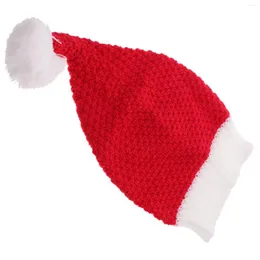 Berets Santa Claus Knitted Hat Christmas Winter Wool Warm Crochet Beanie For Adults
