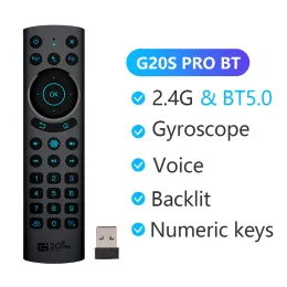 Kontrol G20S Pro Bt arkadan aydınlatmalı G10S G30S G40S G21 Pro MX3L Hava Fare Kablosuz Ses Uzaktan IR Öğrenme 2.4G Android TV Kutusu için Kontrol