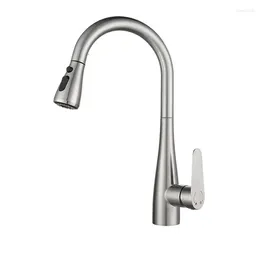 Kitchen Faucets Clean Brush Pull Out Faucet Temperature Digital Display Rotation Mixer 3 Modes Sprayer And Cold Sink Water Tap