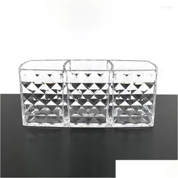 Storage Boxes Bins Acrylic Penholder Makeup Pen Cylinder Diamond Transparent Creative Personalized Drop Delivery Home Garden Housekeep Otw7G