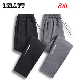 Pantaloni Primavera Autunno Uomo Pantaloni sportivi solidi Pantaloni jogger Uomo Pantaloni casual in cotone con coulisse Tuta sportiva esterna Uomo Taglie forti 8XL