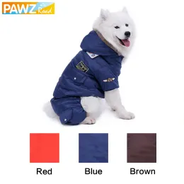 Parkas husdjurskläder för stora hundar USA Air Force Winter Coat för stor hundvalp jumpsuit för Golden Retriever varm lämplig material