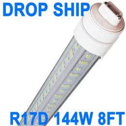 8Ft Led Shop Lights Fixture ,8 Feet 144W 8' Garage Light 96'' T8 Integrated LED Tube , Linkable Led Bulbs Garage Warehouse, Plug and Play High Output Surface Mount crestech