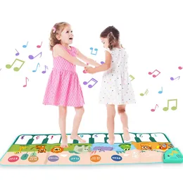 sell Kids Musicial Piano Keyboard Dance Floor Mat Carpet with Instruments Sounds Early Education Toys Children Toddlers Gift 240226