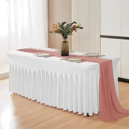 Table Cloth Elastic Cover Wedding Banquet 6FT Rectangle Skirt Folding Tablecloth 8FT Spandex