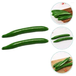 Decorative Flowers 2 Pcs Simulation Cucumber Kitchen Vegetables Decoration Models Cucumbers Window