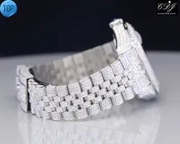 hochwertige Luxus Iced Out Moissanit Diamant Herrenuhr Edelstahl Quarzuhr Hip Hop Uhr Für Männer FrauenWPES