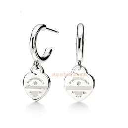 designer jewelry heart earring s925 Silver Heart Diamond Brand Pendant Earstuds Precision Fashion Versatile Womens Earrings