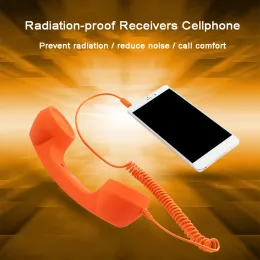 Fone de ouvido/fone de ouvido receptor anti-radiação celular 3.5mm retro fone de ouvido microfone para iphone xiaomi huawei telefone
