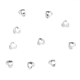 Nail Art Decorations 10pcs Heart Gems Flat Back Charms Jewelry Decors For DIY Project Nails ( White )