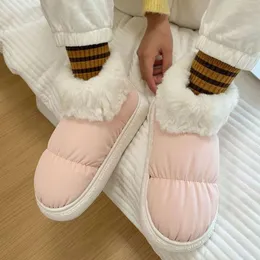 Scarpe casual Stivali da neve pelosi da donna con suola spessa Super morbidi per tenere al caldo le coppie in peluche Stivaletto impermeabile antiscivolo unisex in cotone all'esterno