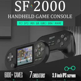 Jogadores Data Sapo SF2000 3 Polegadas IPS Mini Console de Jogo Portátil Clássico Suporte Retro Saída AV Portátil GBA Arcade Builtin 6000 Jogos