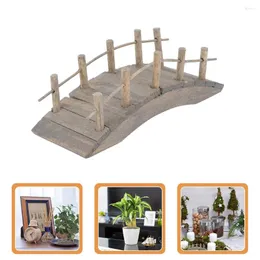 ديكورات حديقة 2 PCS Mini Wooden Arch Bridge Decor