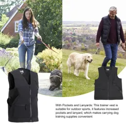 Vests Dog Trainer Vest Windproof Dog Trainer Vest With Multi Pockets Pet Obedience Vest Pet Trainer's Jacket For Men/Women/Handler Dog