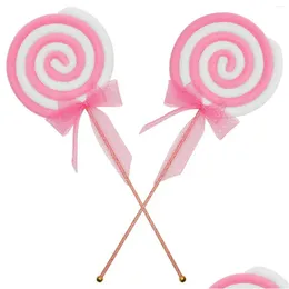 Party Decoration 2Pcs Fake Food Lollipop Props Child Christmas Crafts Carnival Swirl Lollipops Foam Po Decorations Drop Delivery Dhfsr