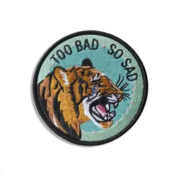 Sad Tiger Sewing Notions Embroidered Patches Iron On Animal Patch For Clothing Hats Bags Jacket Custom Badge9548788