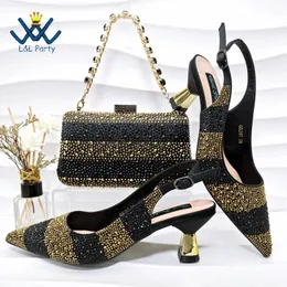 Dress Shoes 2024 Novelty Specials Design Magazines Selling Italian Nigerian Women And Bag To Match In Black Color For